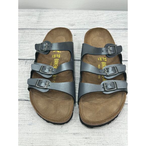 Birkenstock Womens Ice Pearl Florida Soft Footbed Birko-Flor Sandals US Size 37 - Picture 2 of 11